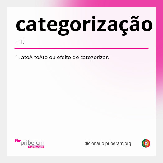 Significado de categorização