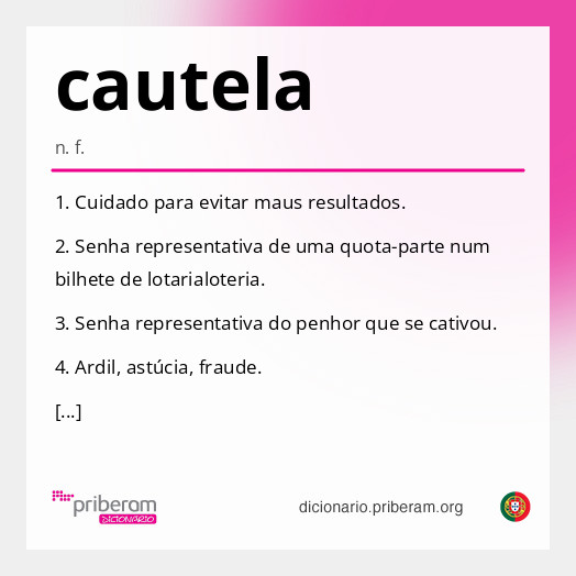 Significado de cautela