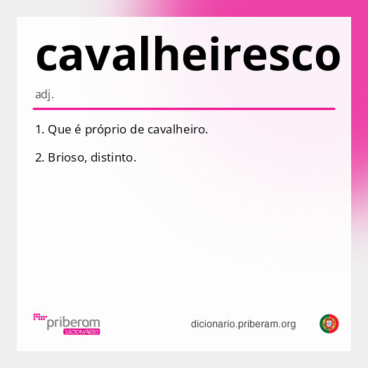Significado de cavalheiresco