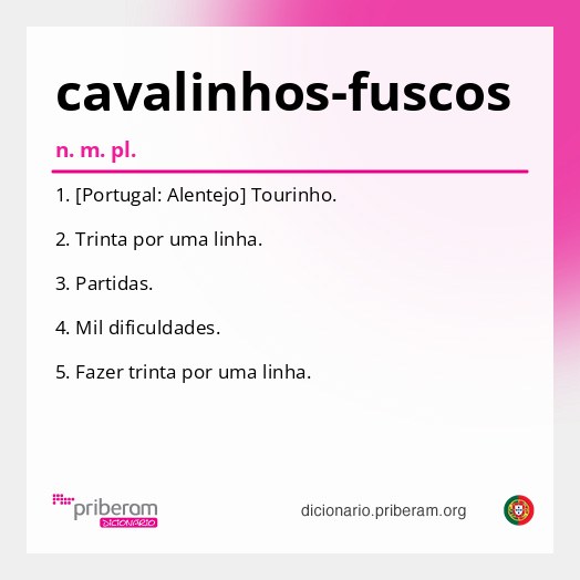 Significado de cavalinhos-fuscos