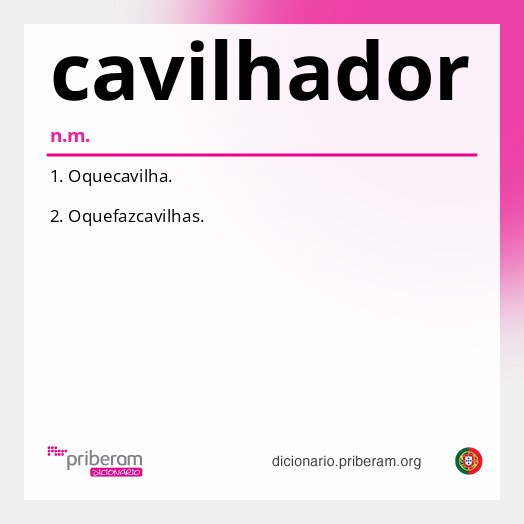 Significado de cavilhador
