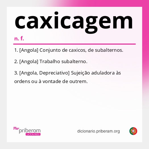 Significado de caxicagem