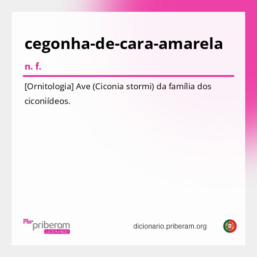 Significado de cegonha-de-cara-amarela