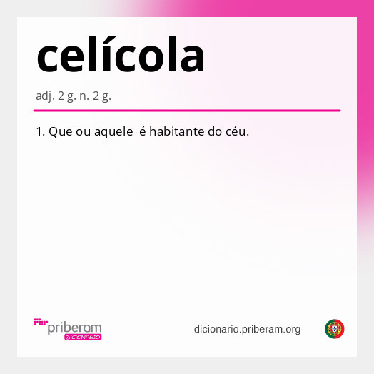 Significado de celícola