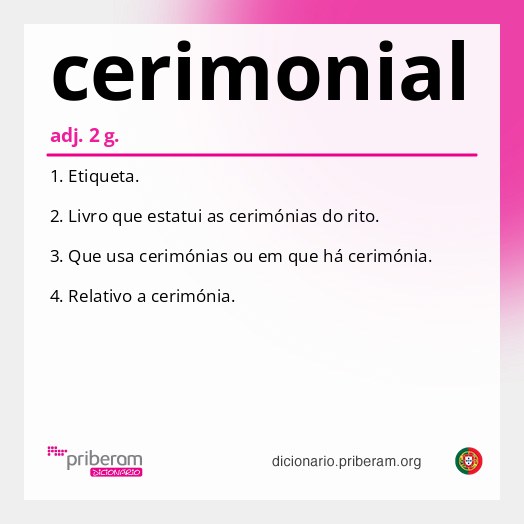 Significado de cerimonial