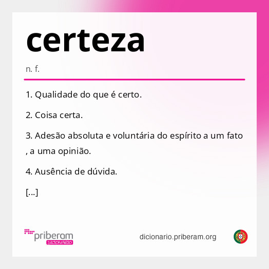 Significado de certeza