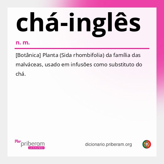 Significado de chá-inglês