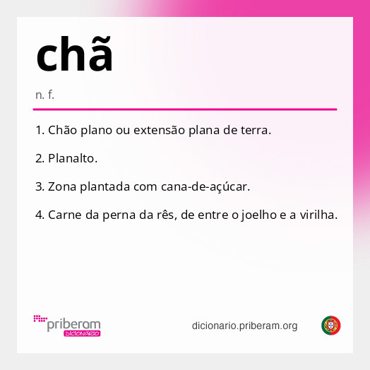 Significado de chã