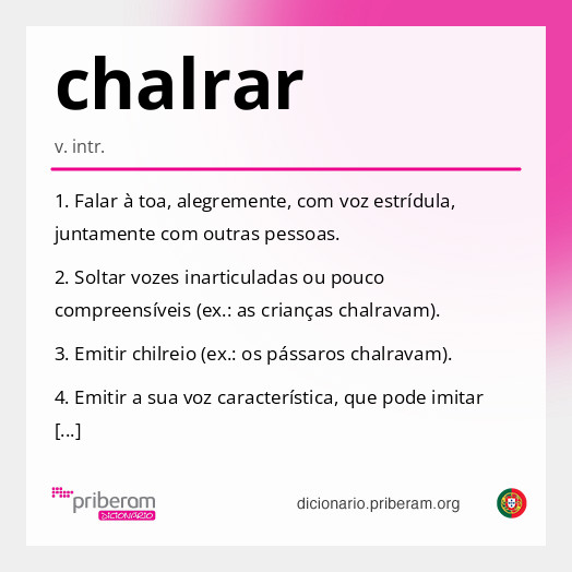 Significado de chalrar