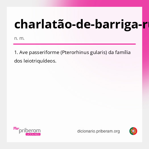 Significado de charlatão-de-barriga-ruiva