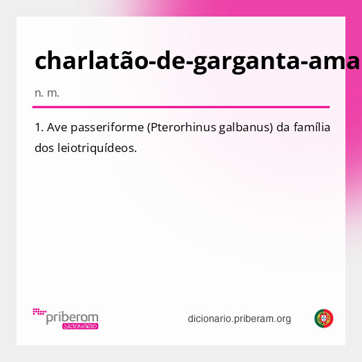 Significado de charlatão-de-garganta-amarela