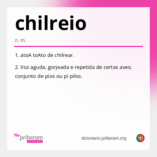 Significado de chilreio