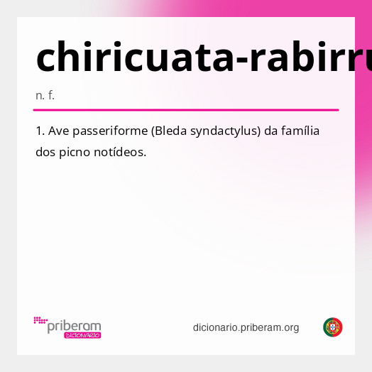 Significado de chiricuata-rabirruiva