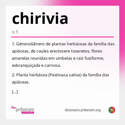 Significado de chirivia