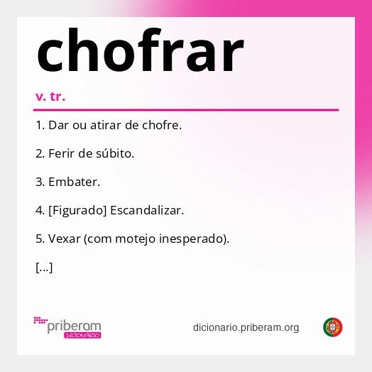 Significado de chofrar