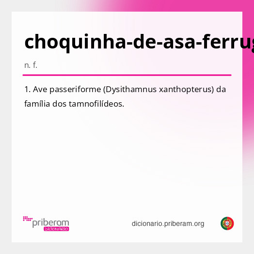 Significado de choquinha-de-asa-ferrugem