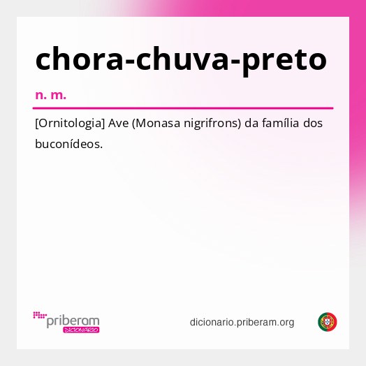 Significado de chora-chuva-preto