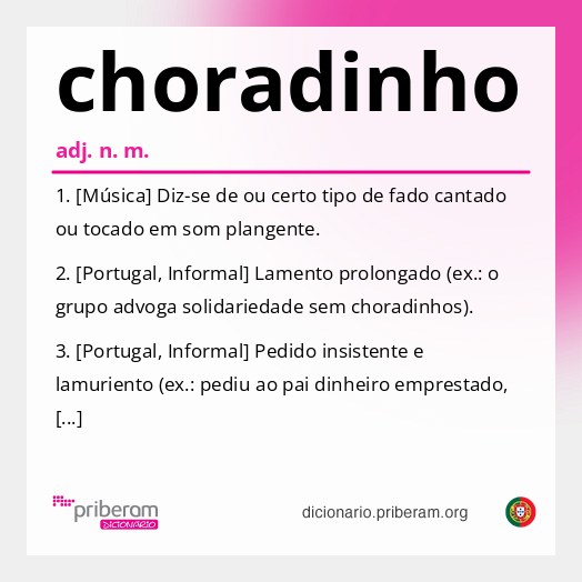 Significado de choradinho