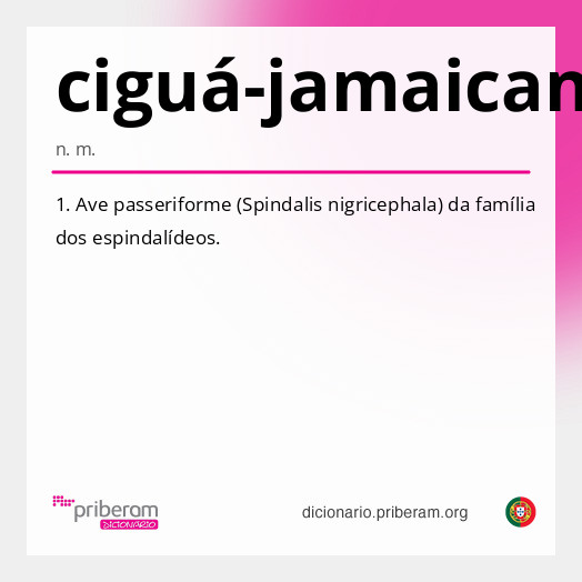 Significado de ciguá-jamaicano