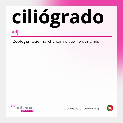 Significado de ciliógrado