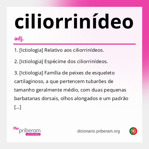 Significado de ciliorrinídeo