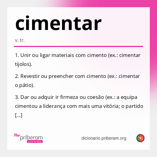 Significado de cimentar