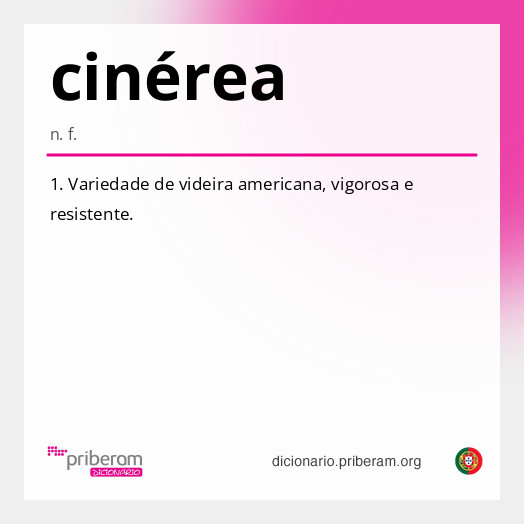 Significado de cinérea
