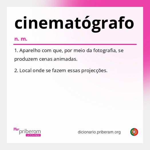 Significado de cinematógrafo