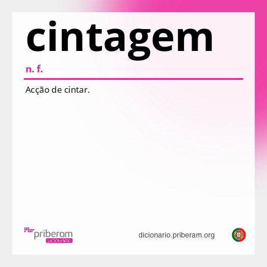 Significado de cintagem