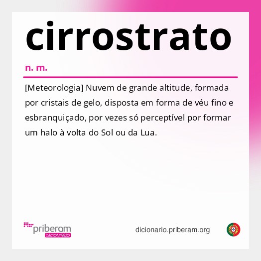 Significado de cirrostrato