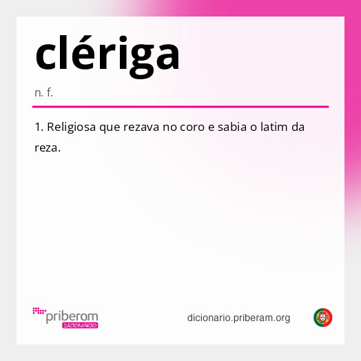 Significado de clériga