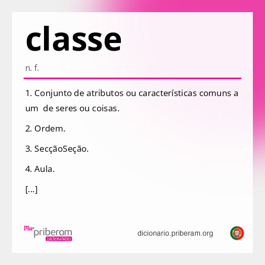 Significado de classe