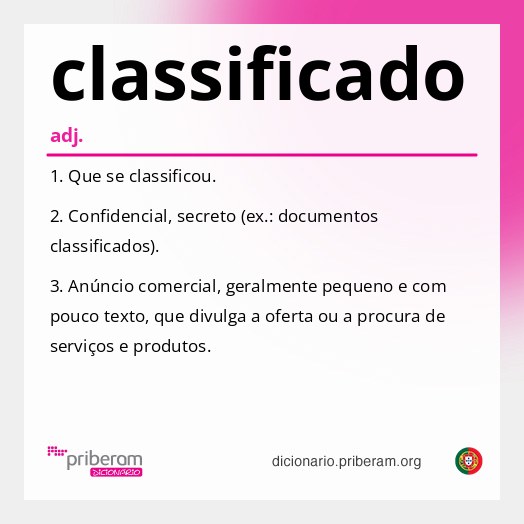 Significado de classificado