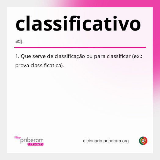 Significado de classificativo