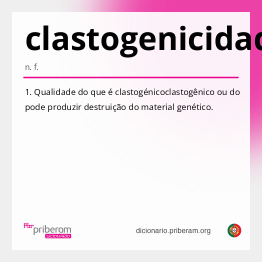 Significado de clastogenicidade