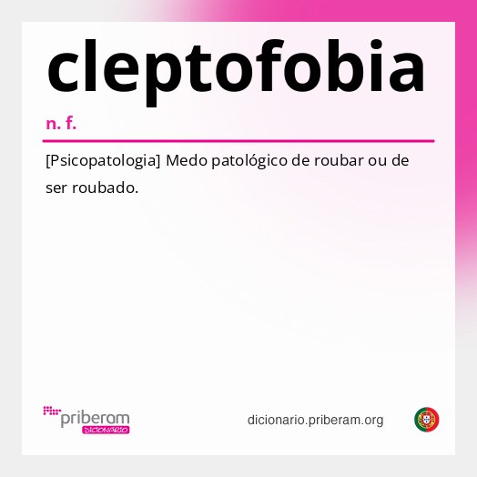 Significado de cleptofobia