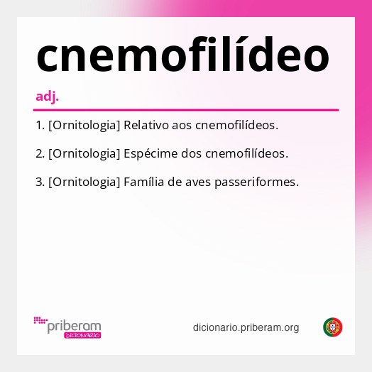 Significado de cnemofilídeo