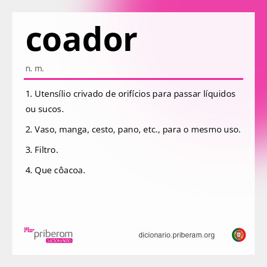 Significado de coador
