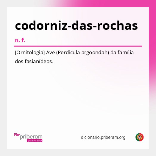 Significado de codorniz-das-rochas