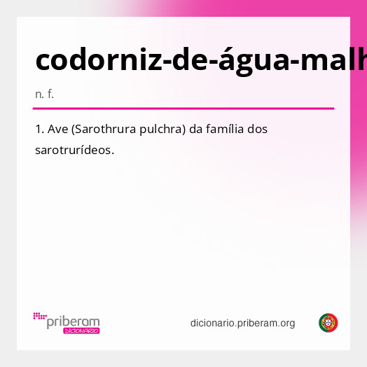 Significado de codorniz-de-água-malhada