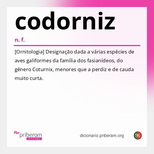 Significado de codorniz