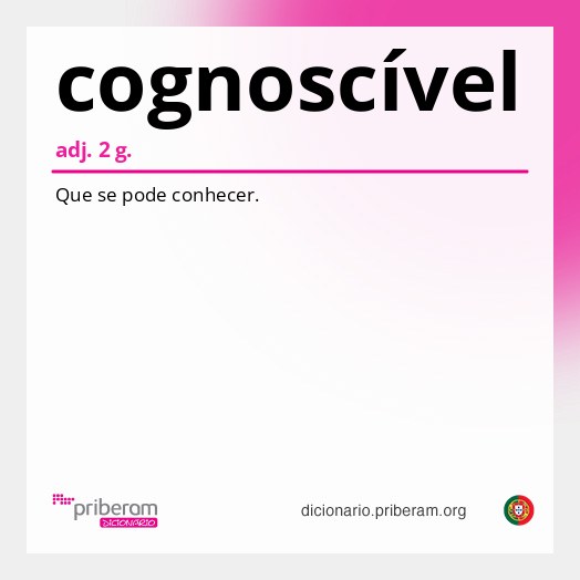 Significado de cognoscível