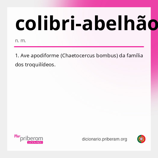 Significado de colibri-abelhão