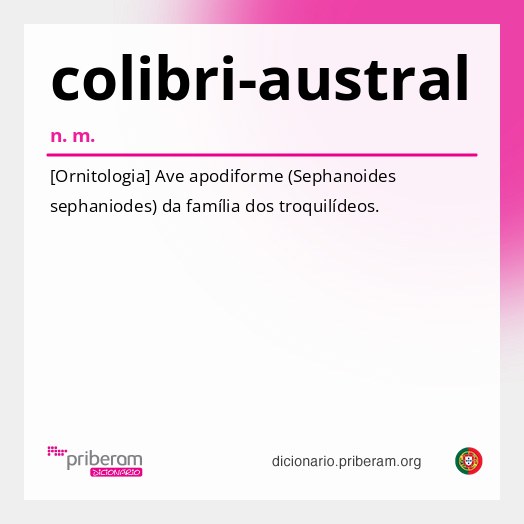 Significado de colibri-austral