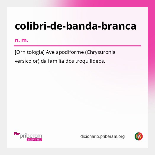 Significado de colibri-de-banda-branca