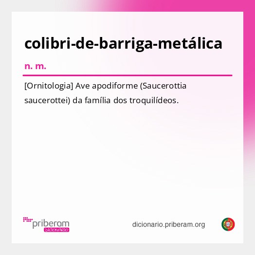 Significado de colibri-de-barriga-metálica