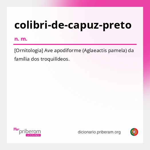 Significado de colibri-de-capuz-preto