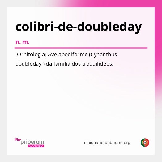 Significado de colibri-de-doubleday