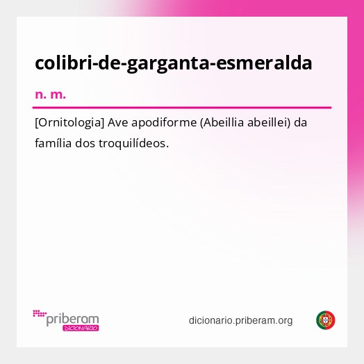 Significado de colibri-de-garganta-esmeralda