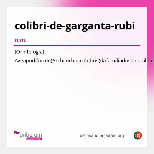 Significado de colibri-de-garganta-rubi